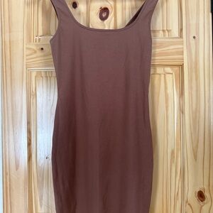 SHEIN Brown Scoop Neck Bodycon Dress